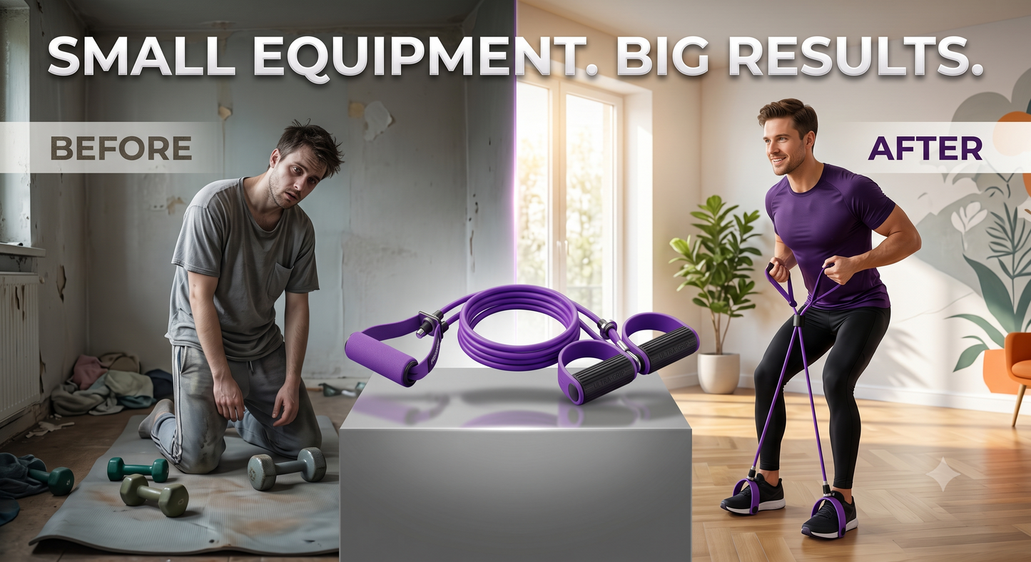 Premium Resistance Tube with Foot Pedals – Full Body Exercise Band for Home Gym, Yoga & Strength Training (15–30 kg Resistance)