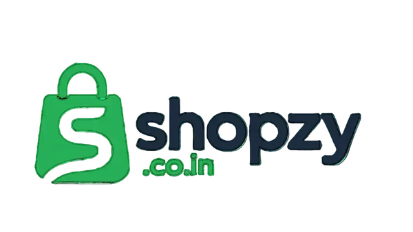Shopzy .co.in logo on a white background, featuring a green shopping bag icon with a white stylized 'S' and dark navy text.